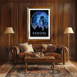 Europa's Icy Adventure Awaits Futuristic Sci-Fi Poster PosterGoat