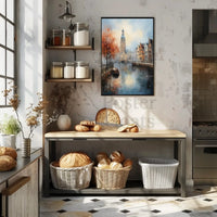 European Canal Autumn Scene: Abstract, Artistic, or Pop Culture Poster PosterGoat