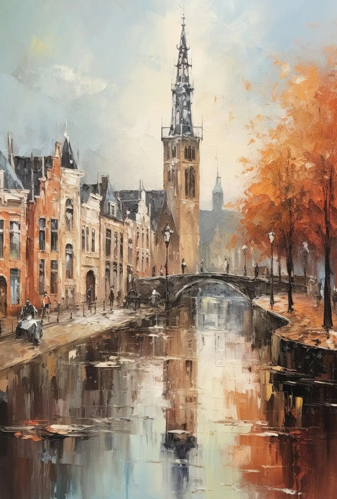 The poster depicts a scenic view of a picturesque European city, likely inspired Travel Poster, perfect for home decor.