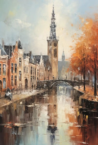 The poster depicts a scenic view of a picturesque European city, likely inspired Travel Poster, perfect for home decor.