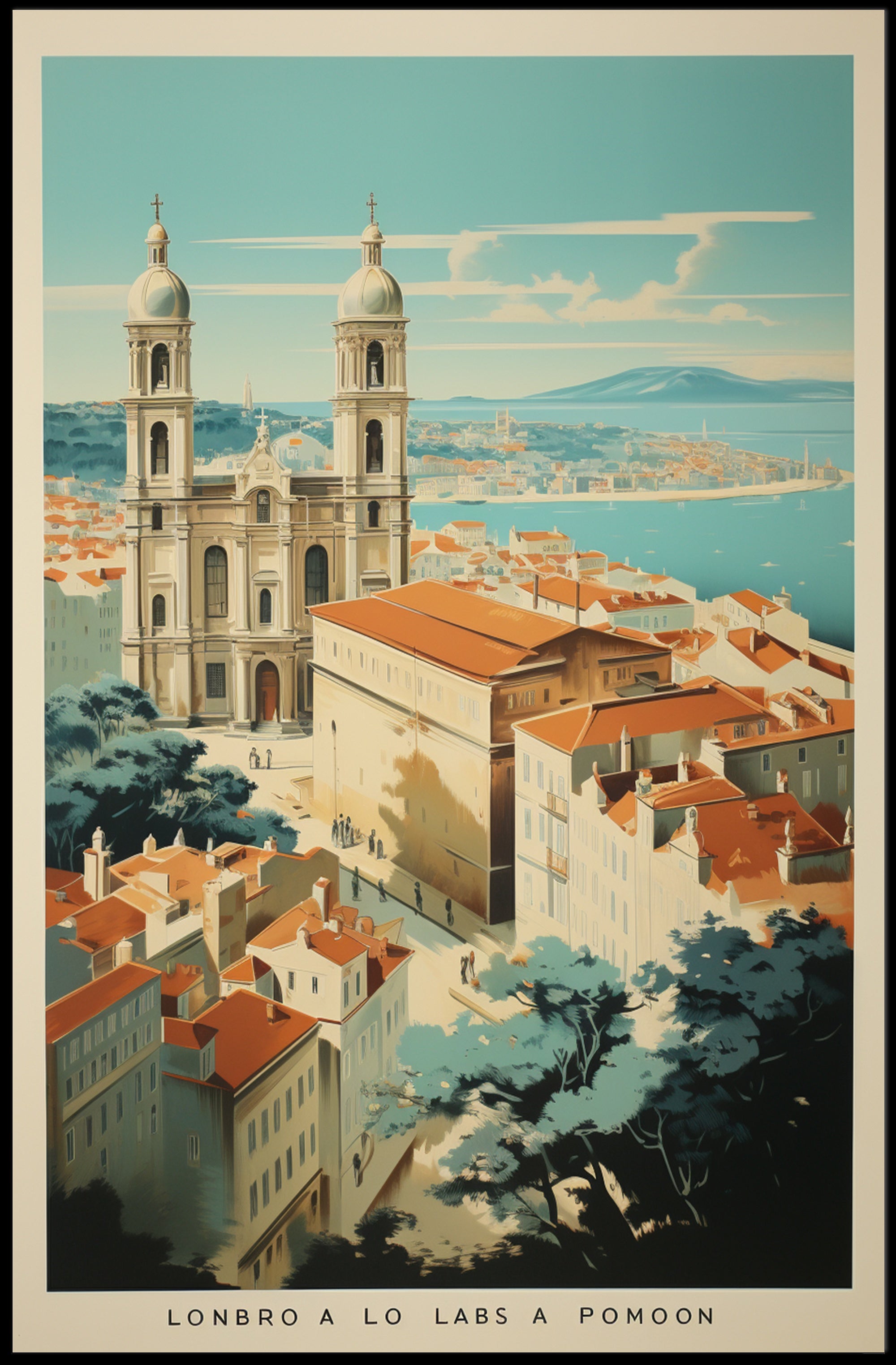 European Cityscape Vintage Charm Travel Poster PosterGoat