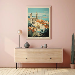 European Cityscape Vintage Charm Travel Poster PosterGoat