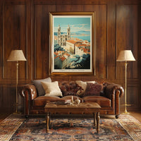 European Cityscape Vintage Charm Travel Poster PosterGoat
