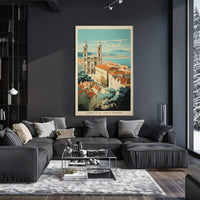 European Cityscape Vintage Charm Travel Poster PosterGoat