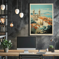 European Cityscape Vintage Charm Travel Poster PosterGoat