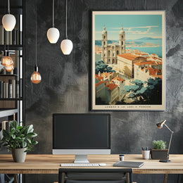 European Cityscape Vintage Charm Travel Poster PosterGoat