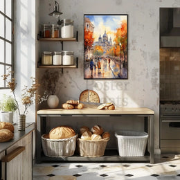 European Fall Scene Watercolor Art Travel Poster PosterGoat