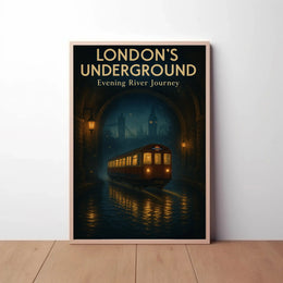 Evening River Journey London Underground Travel Poster PosterGoat