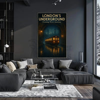 Evening River Journey London Underground Travel Poster PosterGoat