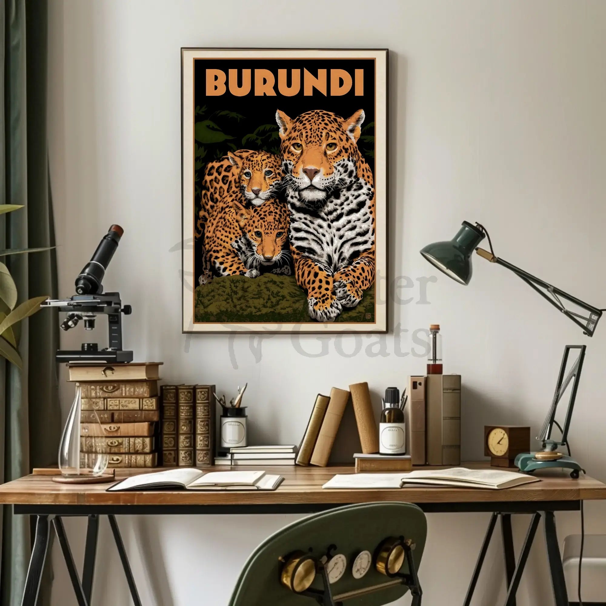 Exotic African Wildlife Travel Poster PosterGoat