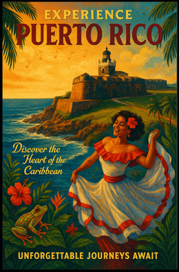 Experience Puerto Rico Vintage Travel Poster PosterGoat