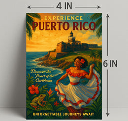 Experience Puerto Rico Vintage Travel Poster PosterGoat