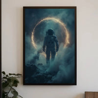 Exploration Astronaut on Alien World Futuristic Sci-Fi Poster PosterGoat
