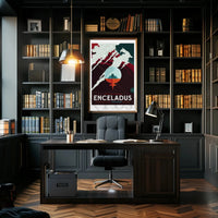 Exploration Awaits on Saturn's Moon Futuristic Sci-Fi Poster PosterGoat