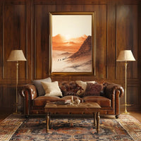 Explorative Caravan Desert Scene Cultural or Heritage Poster PosterGoat