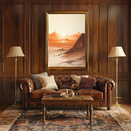 Explorative Caravan Desert Scene Cultural or Heritage Poster PosterGoat