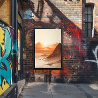 Explorative Caravan Desert Scene Cultural or Heritage Poster PosterGoat