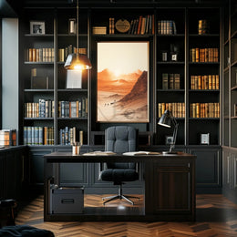 Explorative Caravan Desert Scene Cultural or Heritage Poster PosterGoat