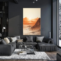 Explorative Caravan Desert Scene Cultural or Heritage Poster PosterGoat