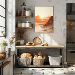 Explorative Caravan Desert Scene Cultural or Heritage Poster PosterGoat