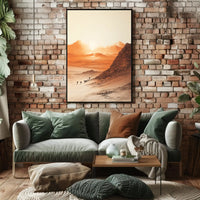 Explorative Caravan Desert Scene Cultural or Heritage Poster PosterGoat