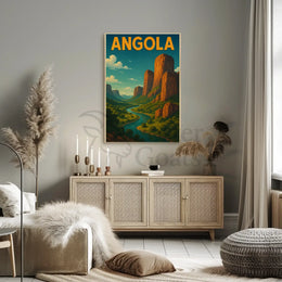 Explore Angola's Vibrant River Valley Travel Poster PosterGoat