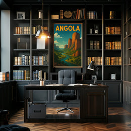 Explore Angola's Vibrant River Valley Travel Poster PosterGoat