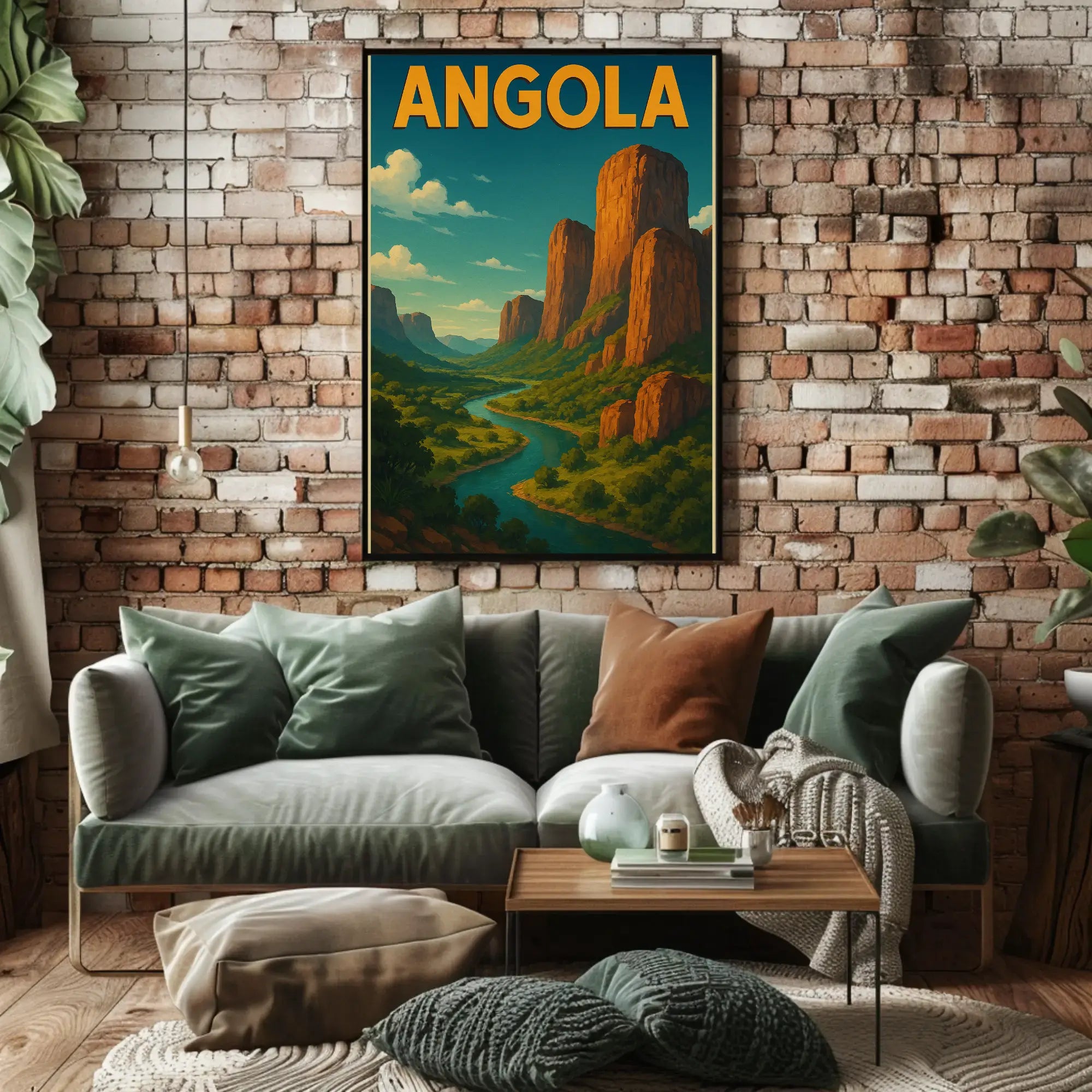 Explore Angola's Vibrant River Valley Travel Poster PosterGoat