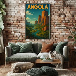 Explore Angola's Vibrant River Valley Travel Poster PosterGoat