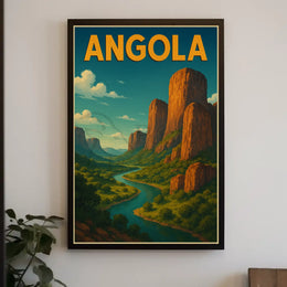 Explore Angola's Vibrant River Valley Travel Poster PosterGoat