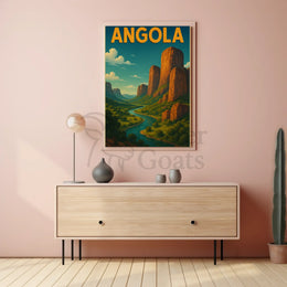 Explore Angola's Vibrant River Valley Travel Poster PosterGoat