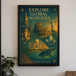 Explore Global Wonders Wall Art Print PosterGoat