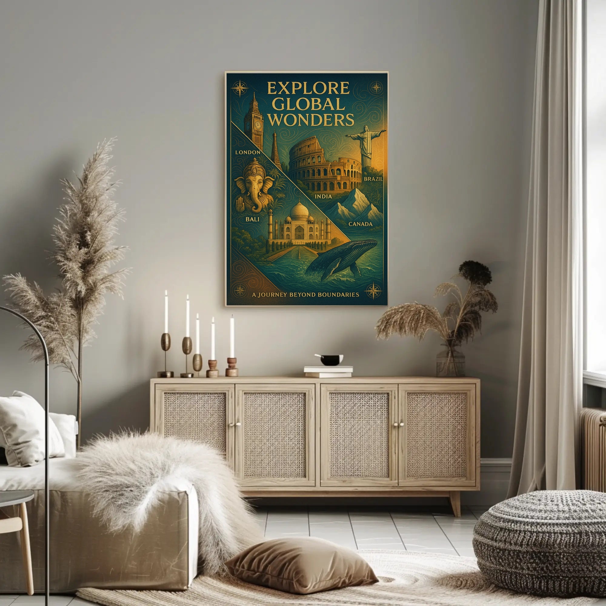 Explore Global Wonders Wall Art Print PosterGoat