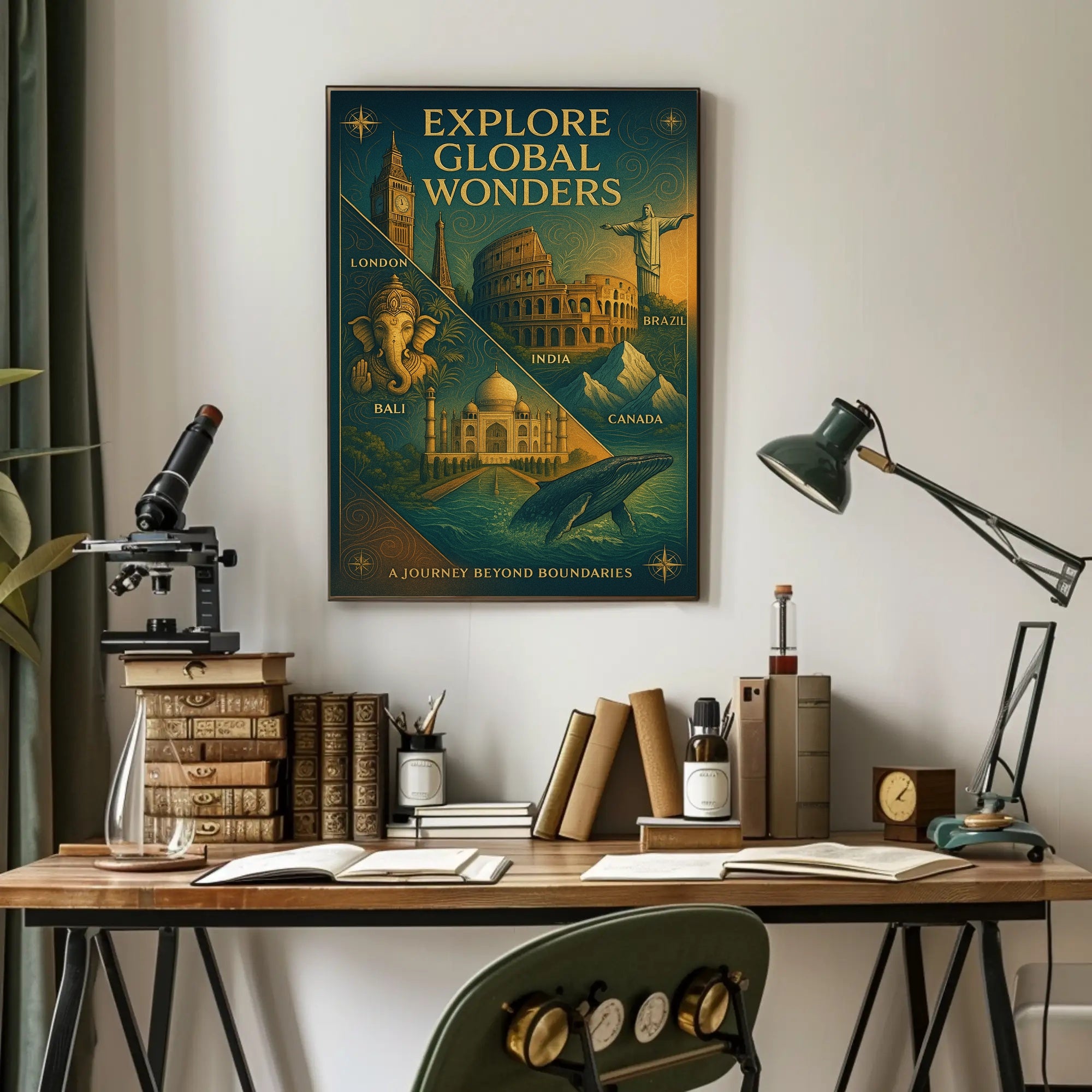 Explore Global Wonders Wall Art Print PosterGoat