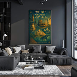 Explore Global Wonders Wall Art Print PosterGoat