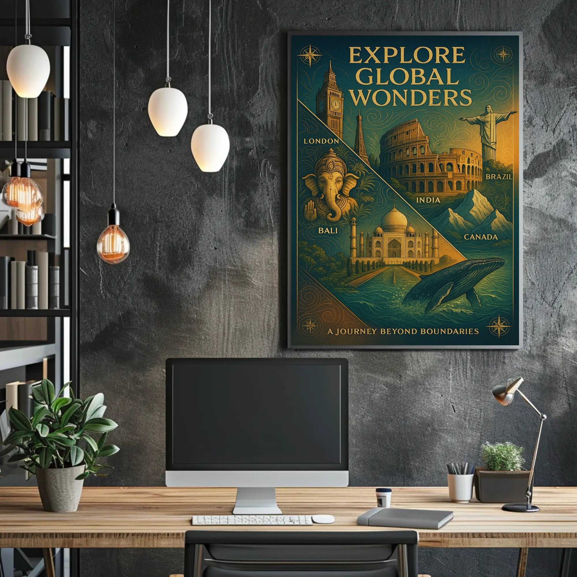Explore Global Wonders Wall Art Print PosterGoat
