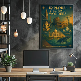 Explore Global Wonders Wall Art Print PosterGoat