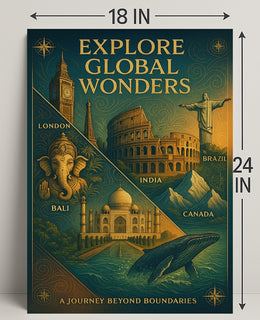 Explore Global Wonders Wall Art Print PosterGoat
