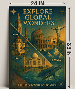 Explore Global Wonders Wall Art Print PosterGoat