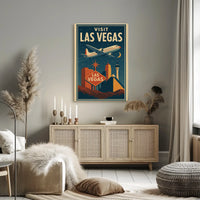 Explore Iconic Las Vegas in Retro Travel Poster PosterGoat