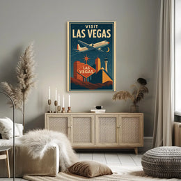 Explore Iconic Las Vegas in Retro Travel Poster PosterGoat