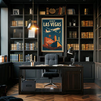 Explore Iconic Las Vegas in Retro Travel Poster PosterGoat