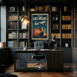 Explore Iconic Las Vegas in Retro Travel Poster PosterGoat