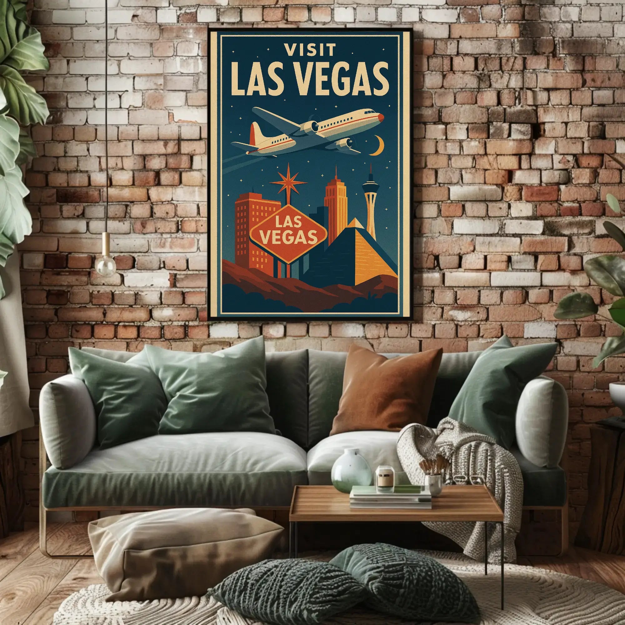 Explore Iconic Las Vegas in Retro Travel Poster PosterGoat