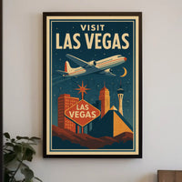 Explore Iconic Las Vegas in Retro Travel Poster PosterGoat
