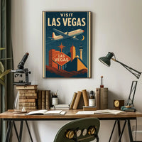 Explore Iconic Las Vegas in Retro Travel Poster PosterGoat