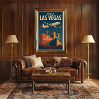 Explore Iconic Las Vegas in Retro Travel Poster PosterGoat