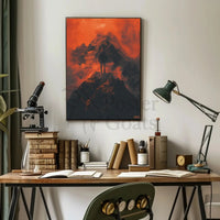 Explore Solitude: Surreal Mountain Adventure Artistic Poster PosterGoat