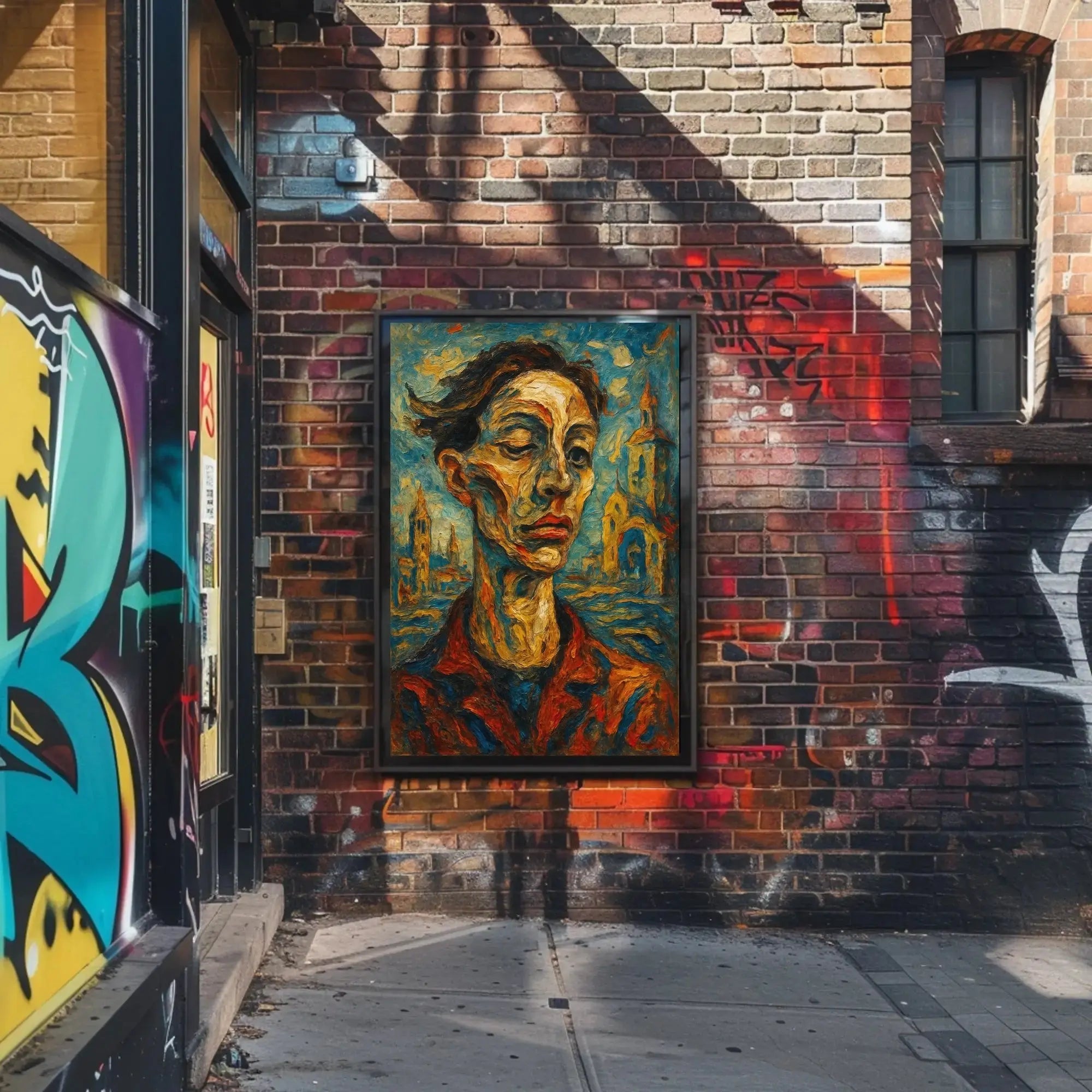 Expressionist Portrait with Medieval Influence: Abstract, Artistic, or Pop Culture Poster PosterGoat