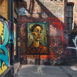 Expressionist Portrait with Medieval Influence: Abstract, Artistic, or Pop Culture Poster PosterGoat